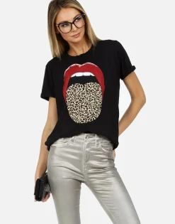 Lauren Moshi Leopard Tongue Vintage Ss Tee | Edda X By *Women Short Sleeve