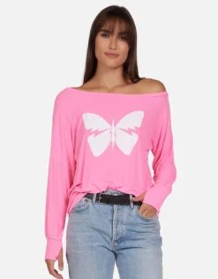 Lauren Moshi Lightning Butterfly Women'S Pullover Top | Krista X By *Women Long Sleeve