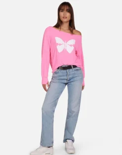 Lauren Moshi Lightning Butterfly Women'S Pullover Top | Krista X By *Women Long Sleeve
