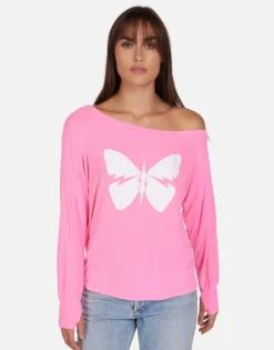 Lauren Moshi Lightning Butterfly Women'S Pullover Top | Krista X By *Women Long Sleeve