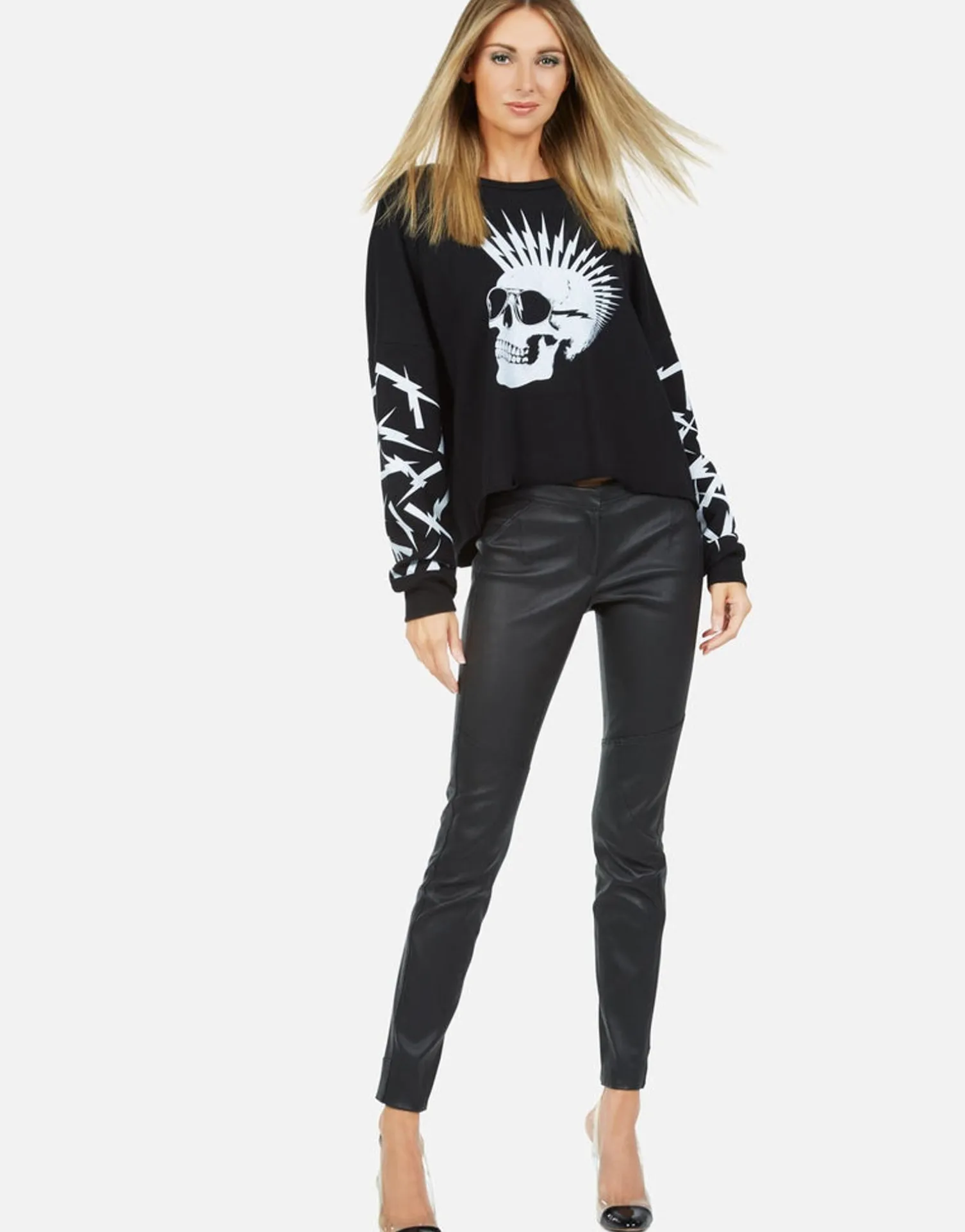 Lauren Moshi Lightning Skull Drop Shoulder Pullover | Lee By *Women Long Sleeve