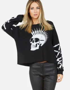 Lauren Moshi Lightning Skull Drop Shoulder Pullover | Lee By *Women Long Sleeve