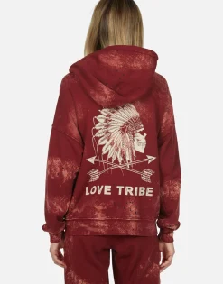 Lauren Moshi Love Tribe Skull Zip Up Hoodie | Koa By *Women Hoodies