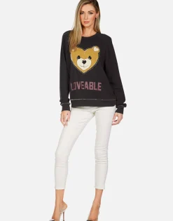 Lauren Moshi Loveable Heart Teddy L/S Raglan Pullover | Everly By *Women Long Sleeve