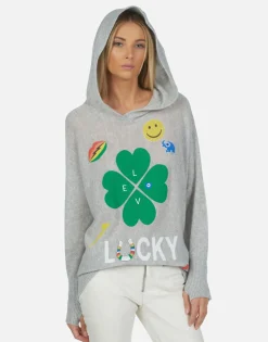 Lauren Moshi Lucky Clover Cashmere Pullover Hoodie | Namiko By *Women Hoodies