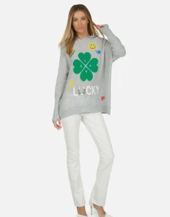 Lauren Moshi Lucky Clover Cashmere Pullover Hoodie | Namiko By *Women Hoodies