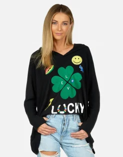 Lauren Moshi Lucky Clover Oversized Pullover W/ Hood | Wilma By *Women Hoodies