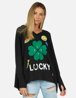 Lauren Moshi Lucky Clover Oversized Pullover W/ Hood | Wilma By *Women Hoodies