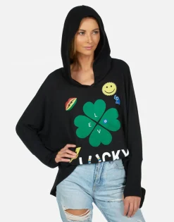Lauren Moshi Lucky Clover Oversized Pullover W/ Hood | Wilma By *Women Hoodies