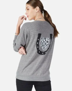 Lauren Moshi Lucky In Love Oversized Drop Shoulder Pullover W/ Holes | Flora*Women Long Sleeve