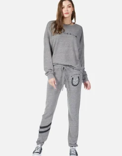 Lauren Moshi Lucky In Love Oversized Drop Shoulder Pullover W/ Holes | Flora*Women Long Sleeve