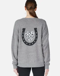 Lauren Moshi Lucky In Love Oversized Drop Shoulder Pullover W/ Holes | Flora*Women Long Sleeve