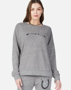 Lauren Moshi Lucky In Love Oversized Drop Shoulder Pullover W/ Holes | Flora*Women Long Sleeve