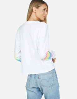 Lauren Moshi Luella Neon Sparkle Star*Women Long Sleeve