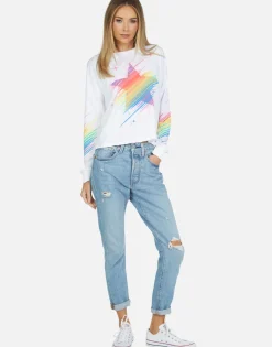 Lauren Moshi Luella Neon Sparkle Star*Women Long Sleeve