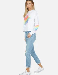 Lauren Moshi Luella Neon Sparkle Star*Women Long Sleeve
