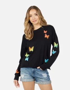 Lauren Moshi Luella Rainbow Butterflies*Women Long Sleeve
