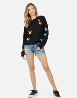 Lauren Moshi Luella Rainbow Butterflies*Women Long Sleeve
