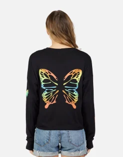 Lauren Moshi Luella Rainbow Butterflies*Women Long Sleeve