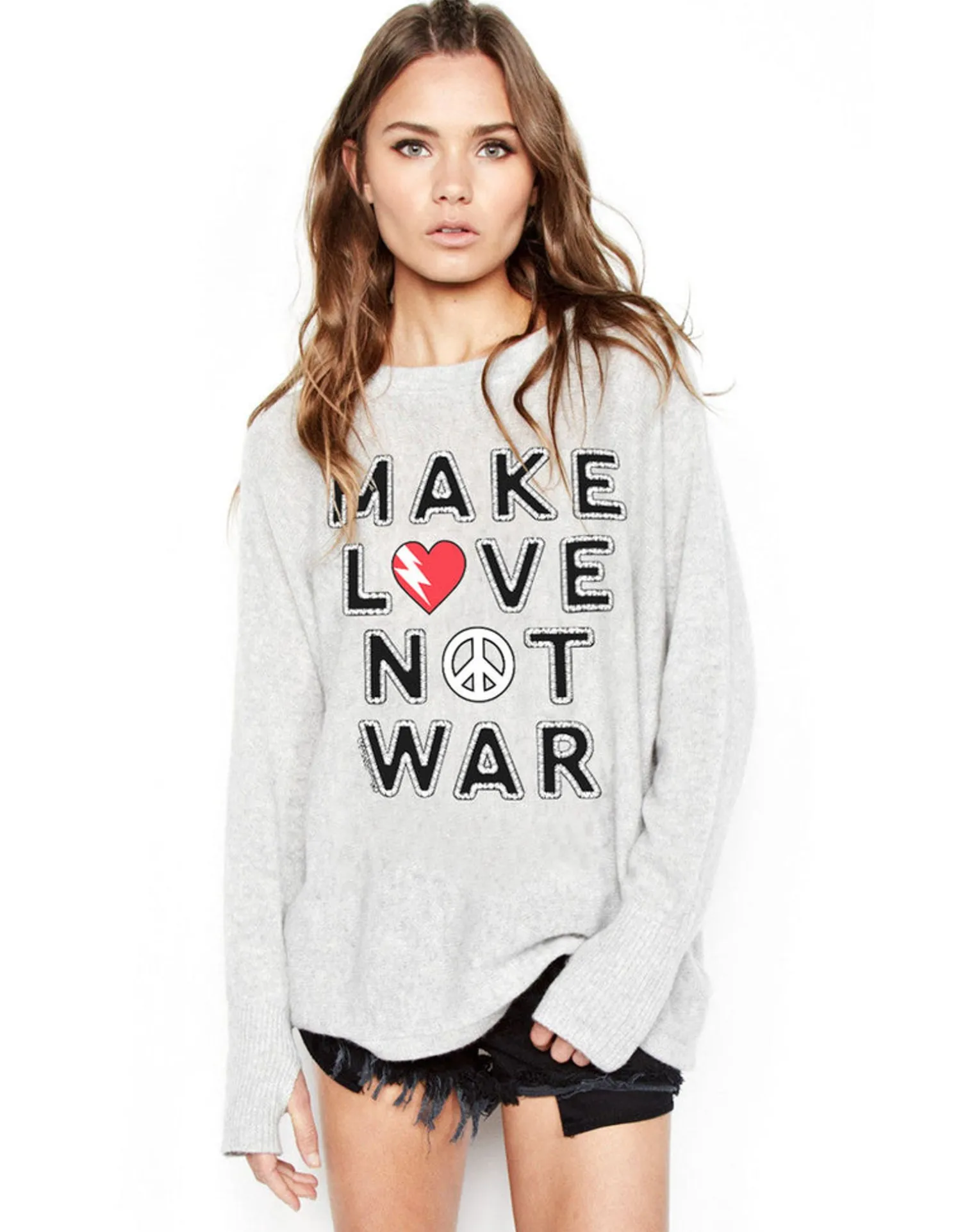 Lauren Moshi Make Love Not War Cashmere Sweater | Hollis X By *Women Sweaters & Knits