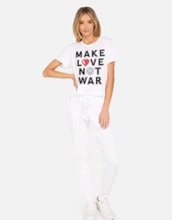 Lauren Moshi Make Love Not War Vintage Boyfriend Tee | Wolf X By *Women Short Sleeve