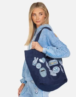 Lauren Moshi Maya X All Over Denim Tote Bag Made In Los Angeles Usa Exclusive* Bags