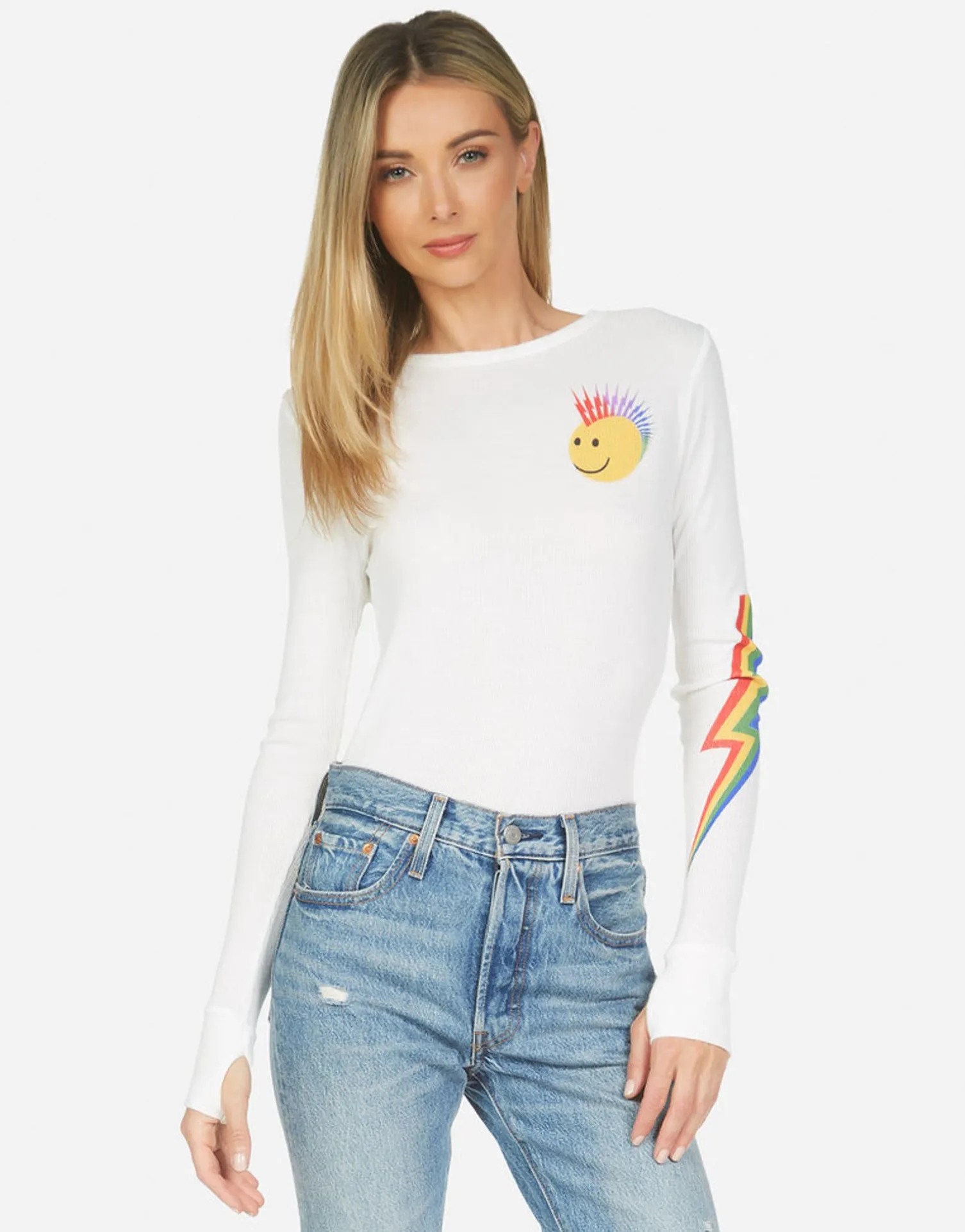 Lauren Moshi Mckinley Color Punk Happy Eye*Women Long Sleeve