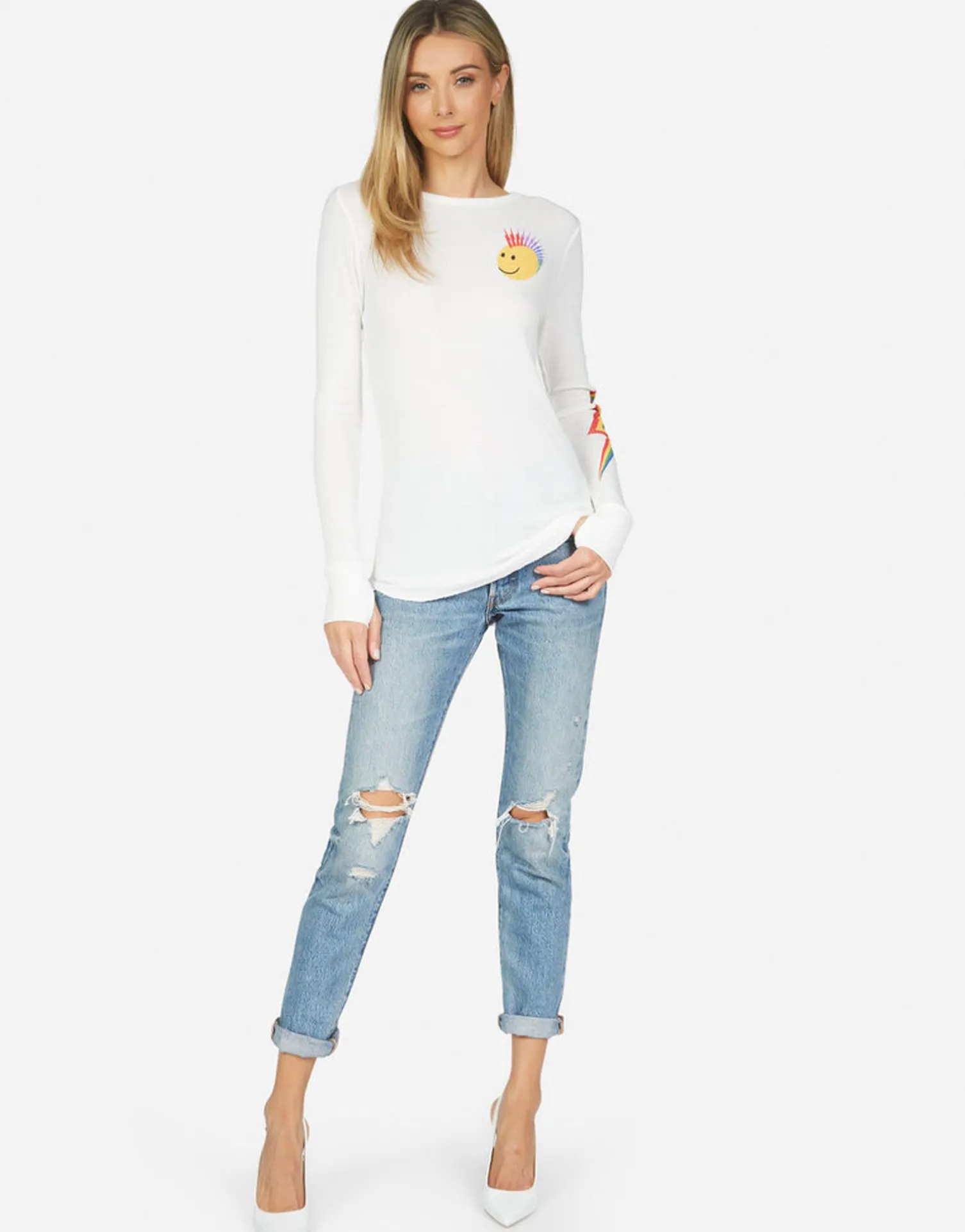 Lauren Moshi Mckinley Color Punk Happy Eye*Women Long Sleeve