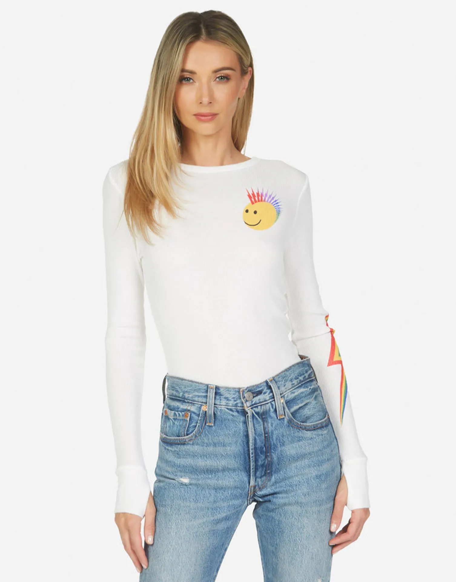 Lauren Moshi Mckinley Color Punk Happy Eye*Women Long Sleeve