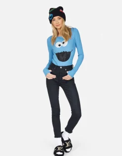 Lauren Moshi Mckinley Crystal Cookie Monster*Women Long Sleeve