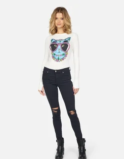 Lauren Moshi Mckinley Diamond Cat*Women Long Sleeve