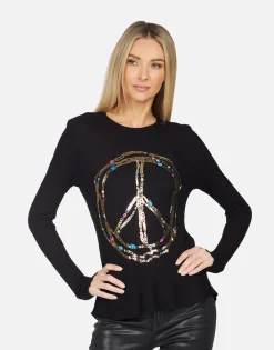 Lauren Moshi Mckinley Foil Chain Peace*Women Long Sleeve