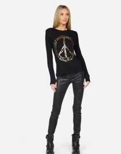Lauren Moshi Mckinley Foil Chain Peace*Women Long Sleeve