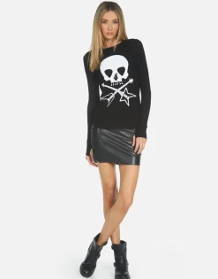Lauren Moshi Mckinley Music Skull*Women Long Sleeve