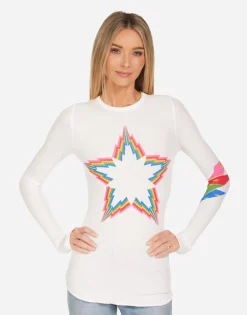 Lauren Moshi Mckinley Rainbow Lightning Star*Women Long Sleeve