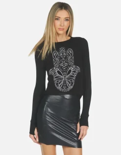 Lauren Moshi Mckinley X Butterfly Hamsa*Women Long Sleeve