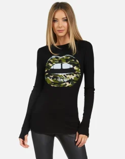 Lauren Moshi Mckinley X Camo Lip*Women Long Sleeve