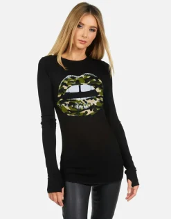 Lauren Moshi Mckinley X Camo Lip*Women Long Sleeve
