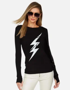 Lauren Moshi Mckinley X Cracked Lightning Bolt*Women Long Sleeve