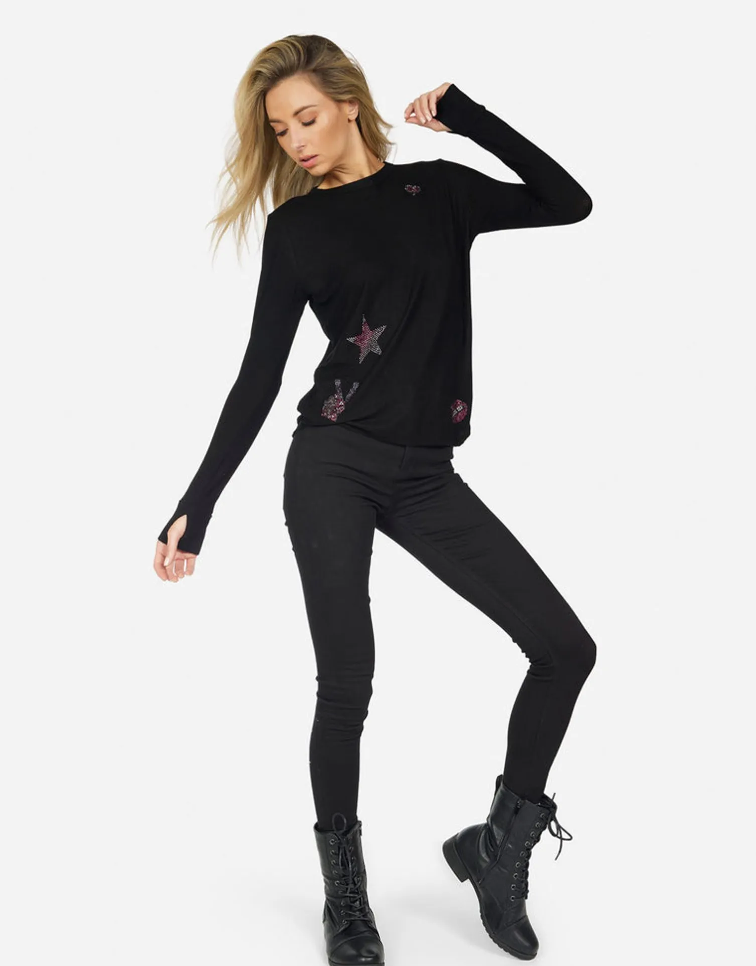 Lauren Moshi Mckinley X Crystal Elements*Women Long Sleeve