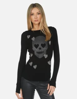 Lauren Moshi Mckinley X Crystal Peace Love Skull*Women Long Sleeve