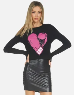 Lauren Moshi Mckinley X Pink Boxing Glove*Women Long Sleeve
