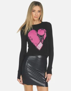 Lauren Moshi Mckinley X Pink Boxing Glove*Women Long Sleeve