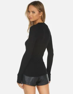 Lauren Moshi Mckinley X Text Happy Face*Women Long Sleeve