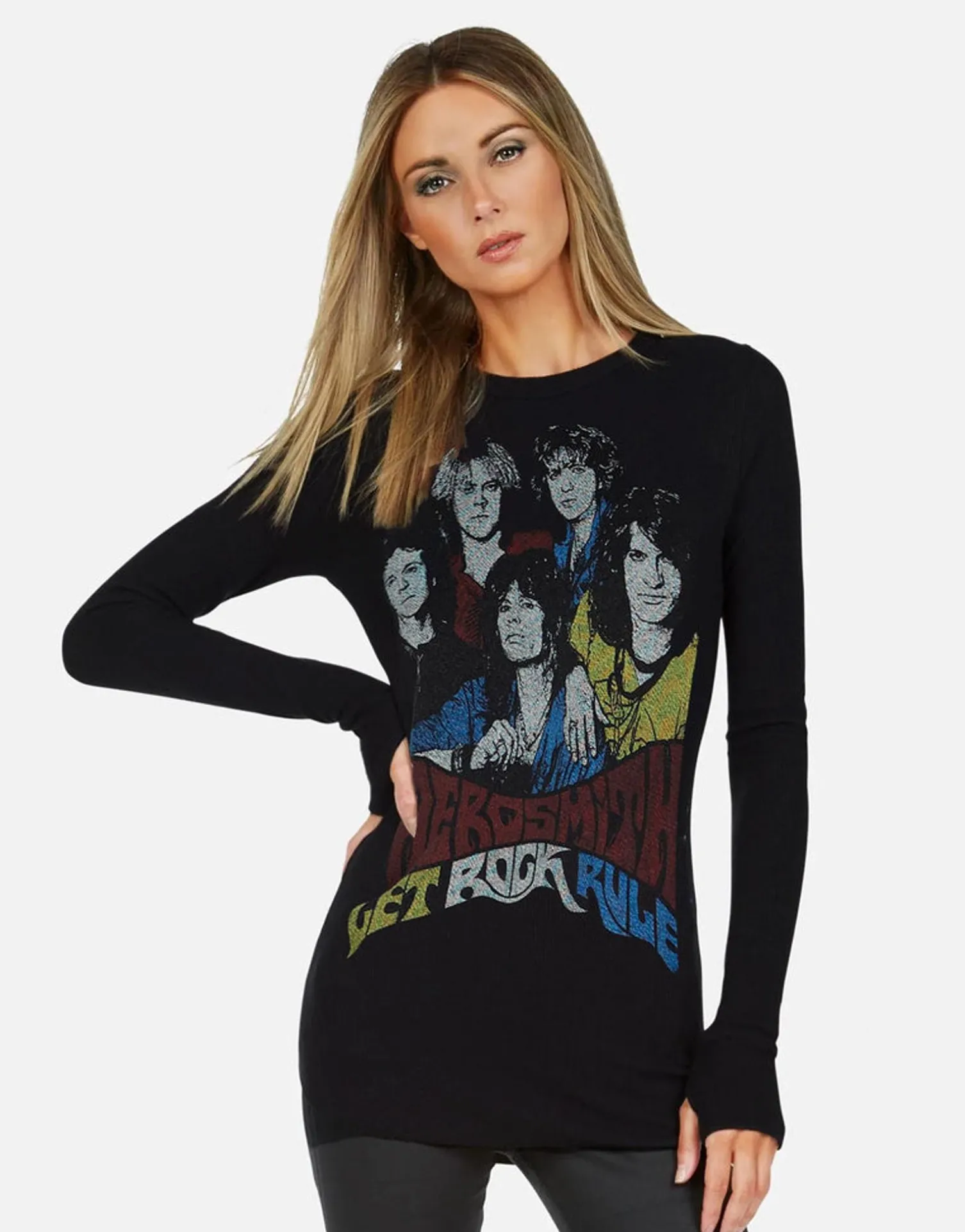 Lauren Moshi Mckinley X Vintage Aerosmith*Women Long Sleeve