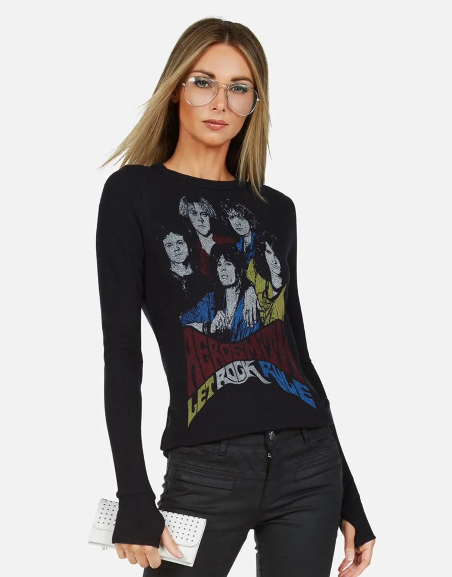 Lauren Moshi Mckinley X Vintage Aerosmith*Women Long Sleeve
