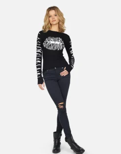 Lauren Moshi Mckinley Zebra Lip*Women Long Sleeve