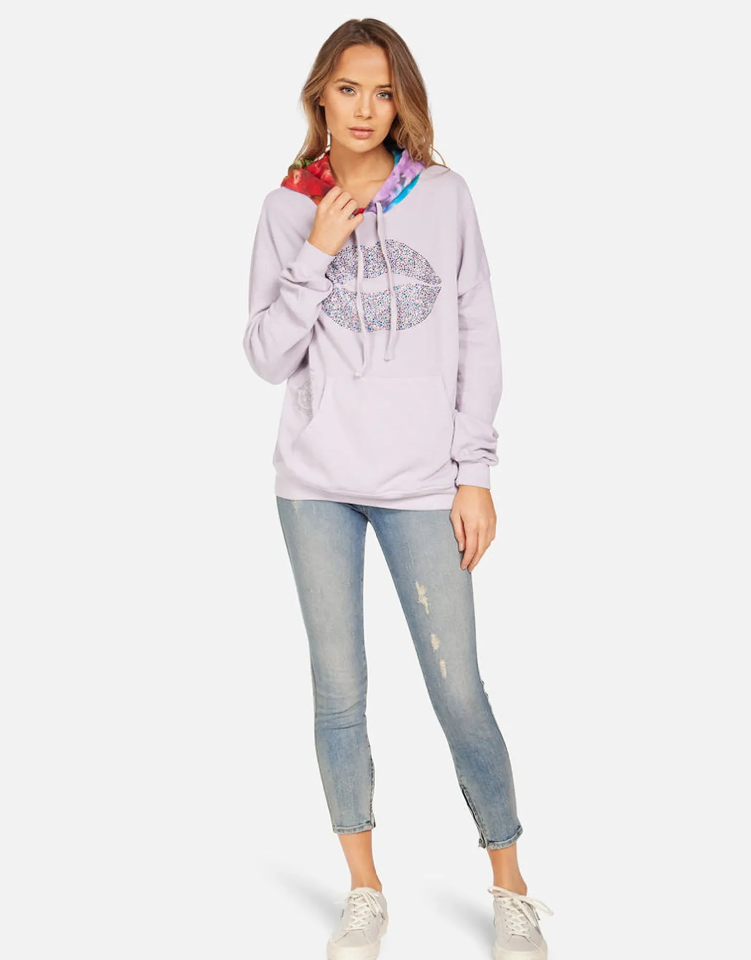 Lauren Moshi Melanie X Crystal Sprinkle Lip*Women Hoodies