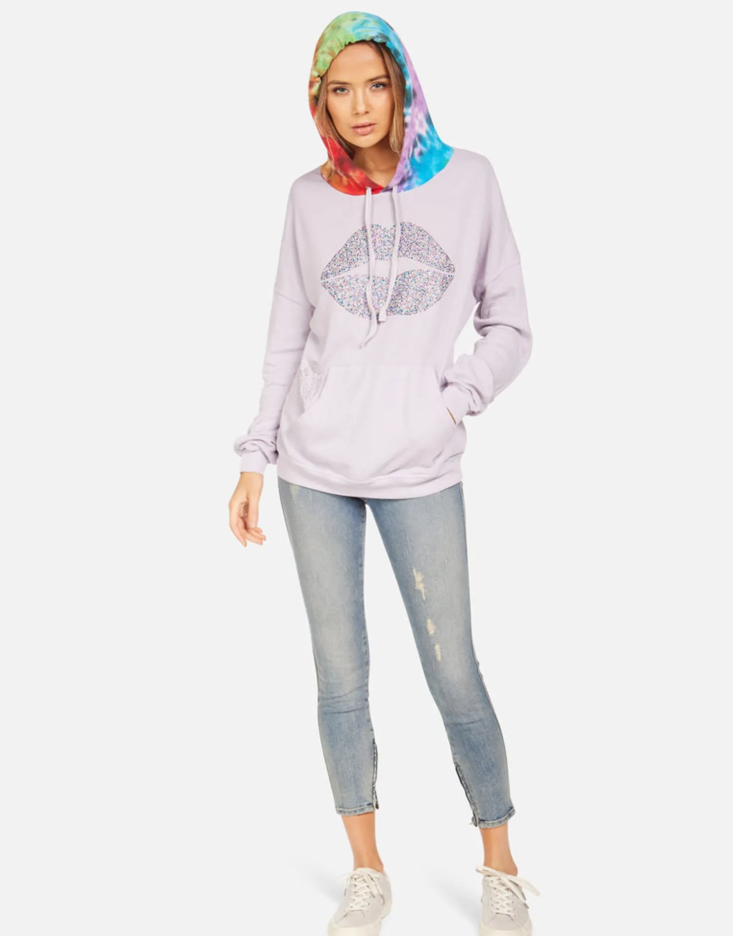Lauren Moshi Melanie X Crystal Sprinkle Lip*Women Hoodies