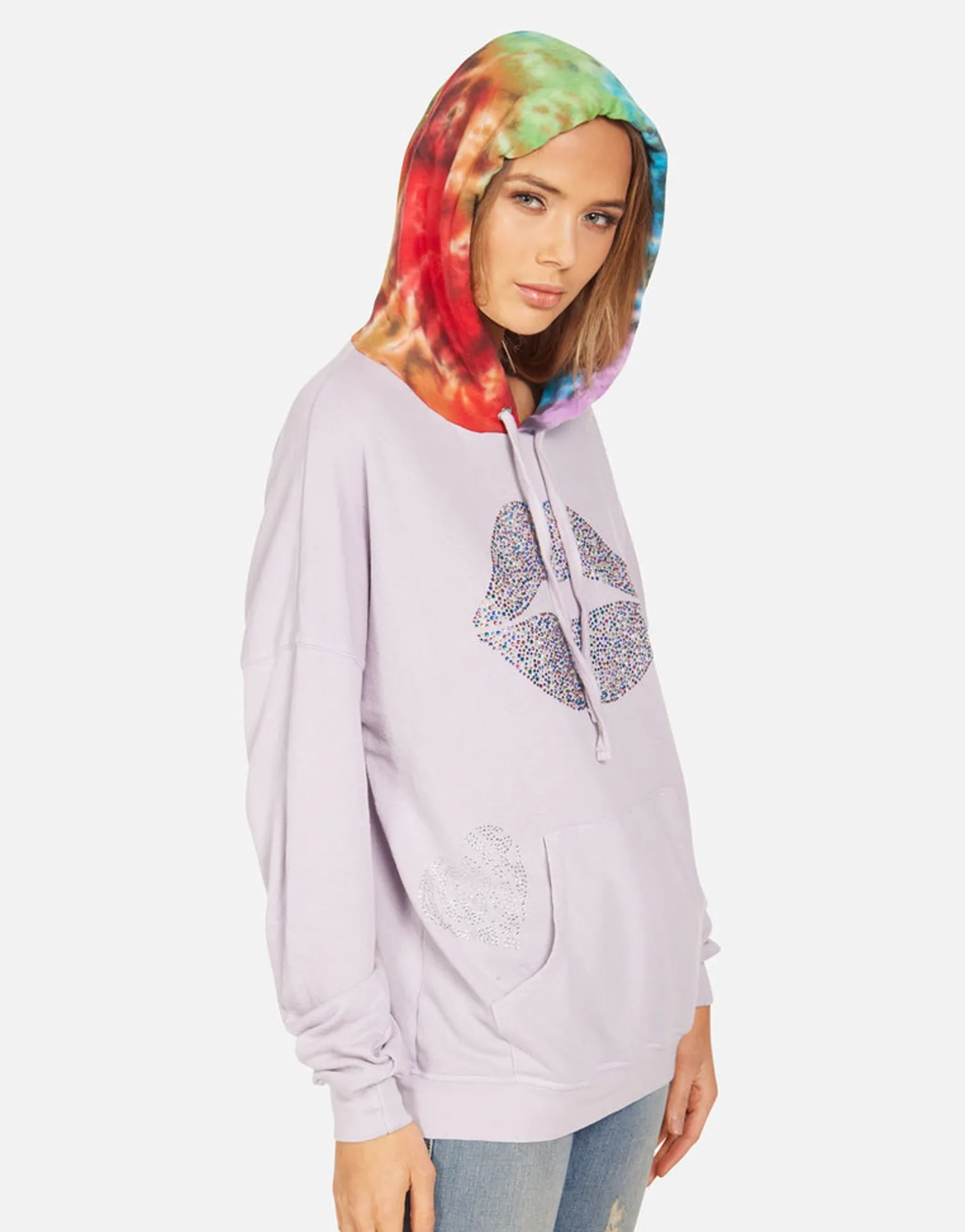 Lauren Moshi Melanie X Crystal Sprinkle Lip*Women Hoodies